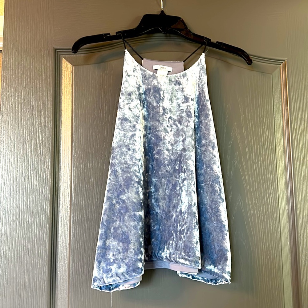 Bar iii Blue Velvet Tank size Small